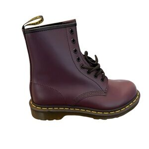 Dr. Martens Women's Burgundy Lace-Up Leather Boots